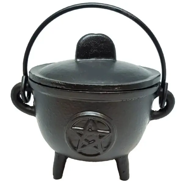 CAULDRON - Cast Iron Pentacle Engraved 13cm