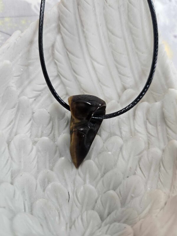 Crystal raven head- tiger eye