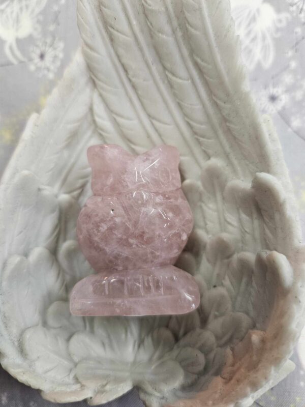 Rose quartz owl