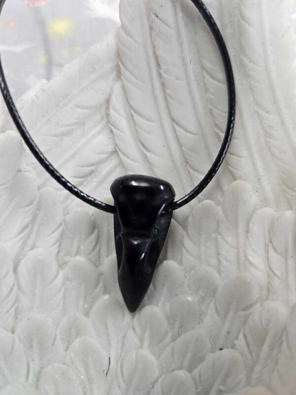 Crystal raven head- black obsidian