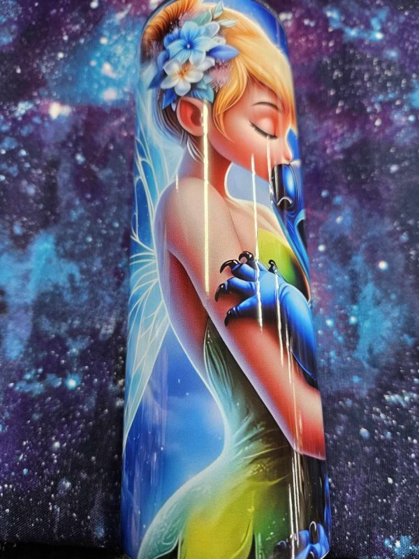 20 oz tumbler- tinkerbell and stitch