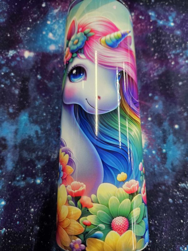 20 oz tumbler- rainbow unicorn