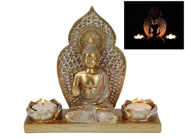 Gold buddha tealight holder - Image 3