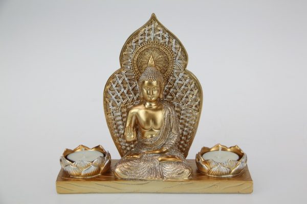 Gold buddha tealight holder