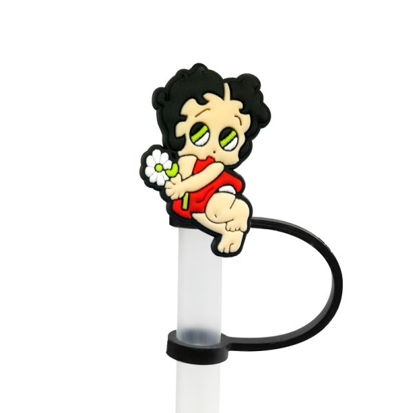 Straw topper set- betty boop (with stainless steel straw and brush)