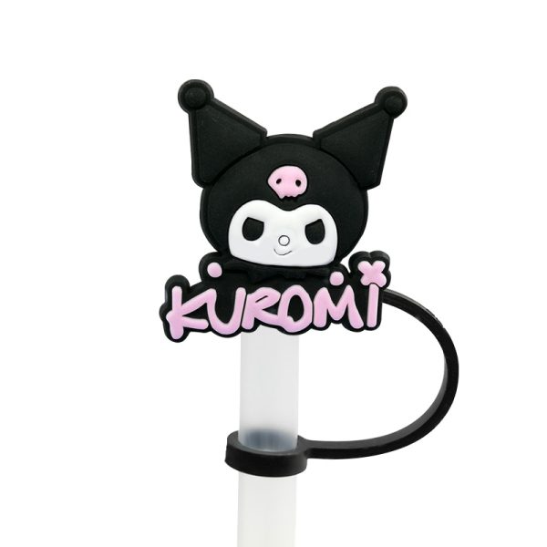 Straw topper set- kuromi (with stainless steel straw and brush)- words