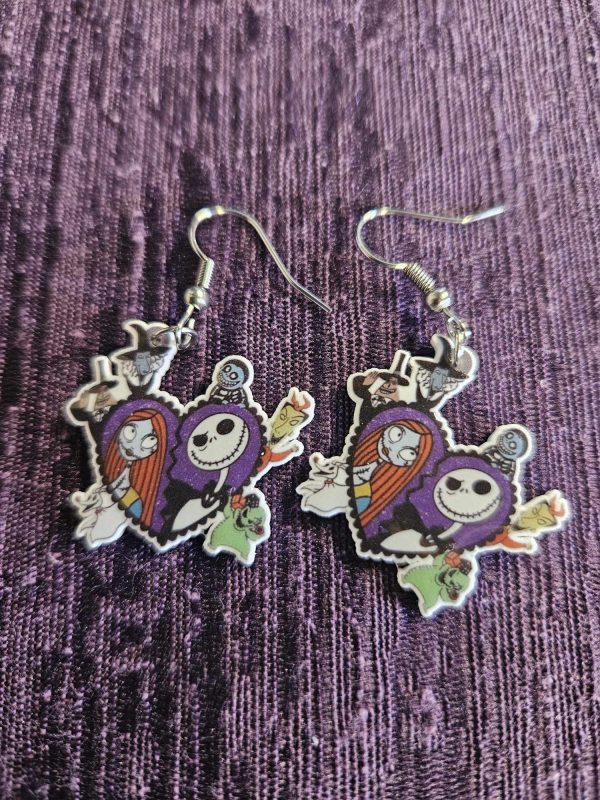 jack and sally heart earrings