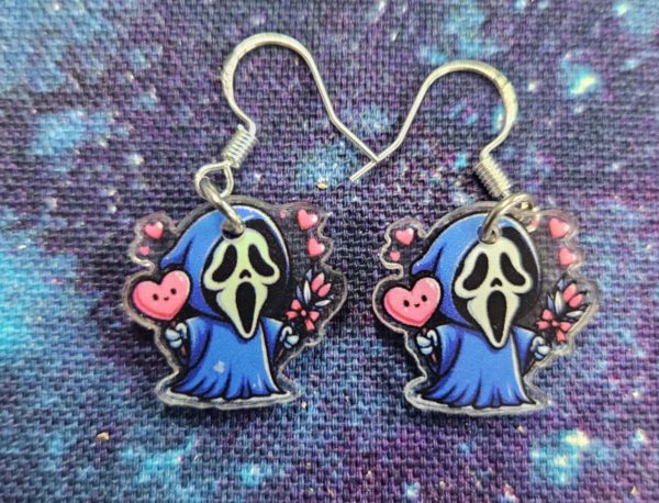 Ghost face earrings (hm)