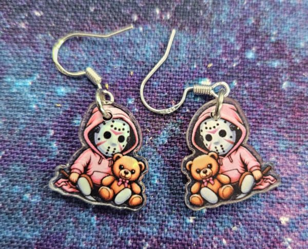 Pink bear Jason earrings (hm)