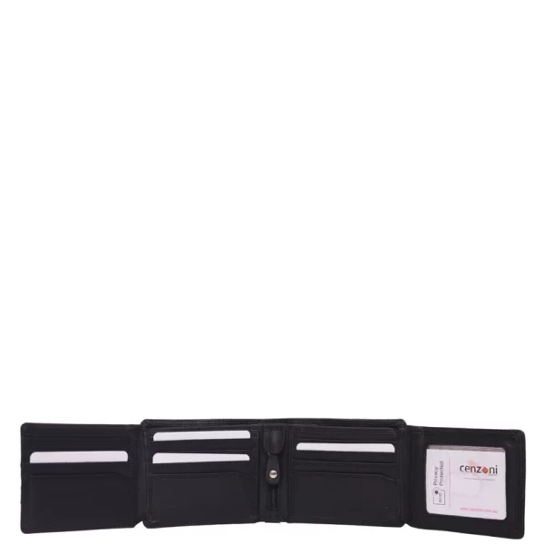 Oil Pull-up Leather Men's Wallet - Black