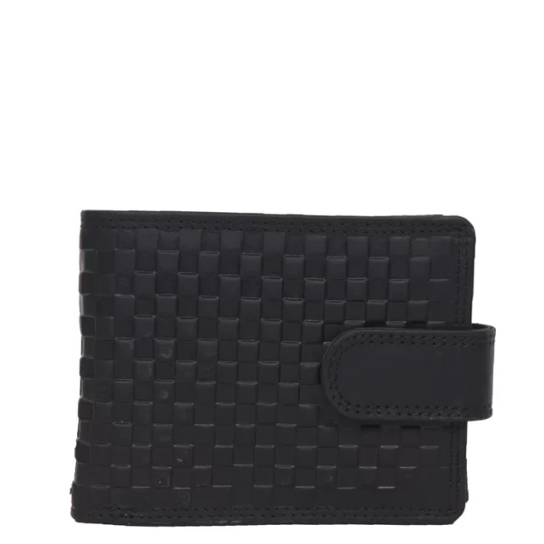 Oil Pull-up Leather Men's Wallet - Black - Image 2