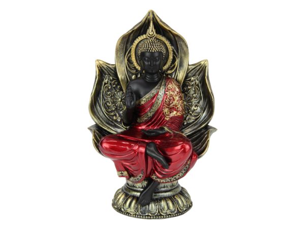 26cm Buddha in Lotus Seat Red