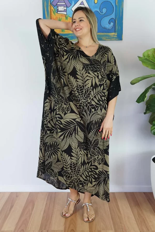 Long Kaftan "Betelnut"- stone