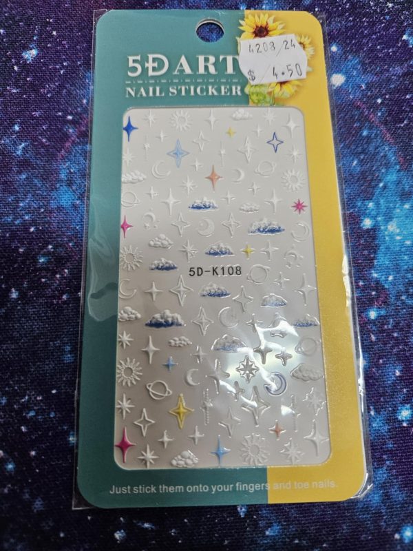 Nail sticker- moons and stars