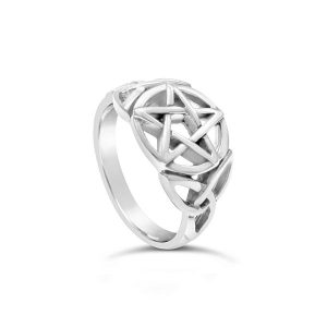 SS Pentagram Ring 12mm size 14