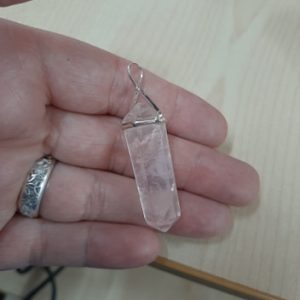 Rose quartz dt point pendant