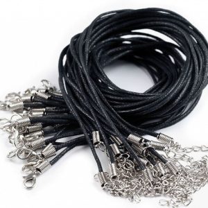 waxed jewellery cord with clips