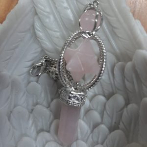 Merkaba star pendulum point - rose quartz