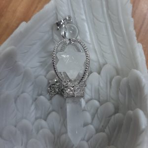 Merkaba star pendulum point - clear quartz