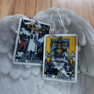 Tarot card earrings