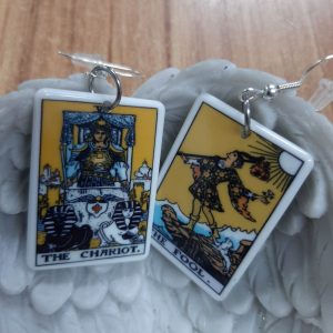 Tarot card earrings