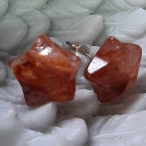 Fire Quartz star earring studs (bs)