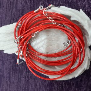 Single strand red jewellers cord with clips (bs)