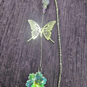 Wide purple bead butterfly suncatcher (bs)