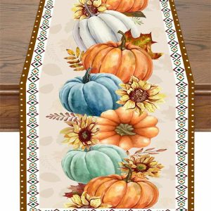 Pumpkin autumn table runner