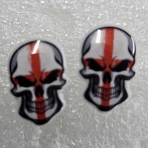 Acrylic stud earrings- skull flag (bs)