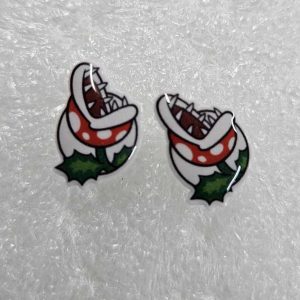 Acrylic stud earrings- zombie plant (bs)