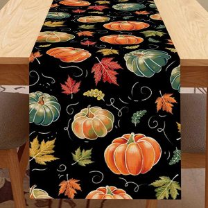 pumpkin with leaves- table runner