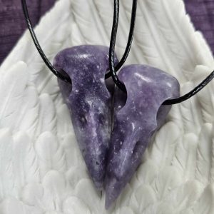Raven head pendant- lepidolite