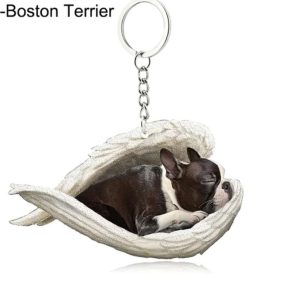Angel keyring- Boston terrier