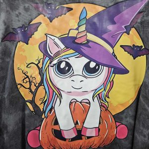 Pumpkin Unicorn - plus size top grey