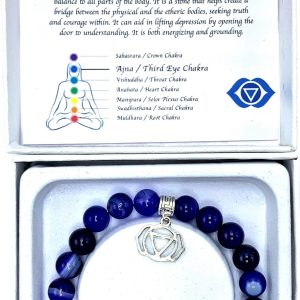 Blue Banded Agate Third Eye Chakra Bracelet
