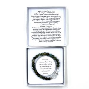 African Turquoise Heart Guardian Angel Bracelet