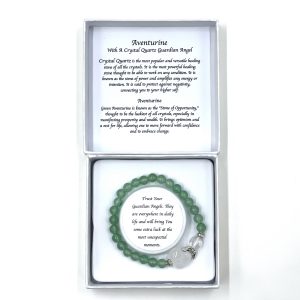 Aventurine Crystal Heart Guardian Angel Bracelet