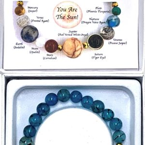 Blue Dragon Vein Agate Solar System Bracelet