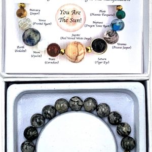 Grey Picasso Jasper Solar System Bracelet