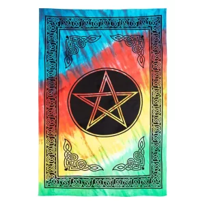 TAPESTRY - Pentacle Rainbow Tie Dye 150cm x 228cm