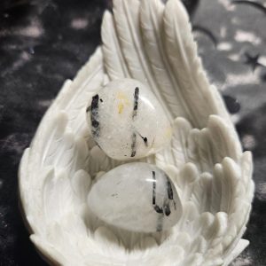Tourmaline in quartz tumble (hm)