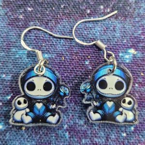 Baby blue jack earrings (hm)