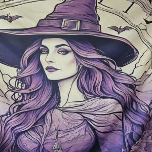 Purple witch tapestry - large