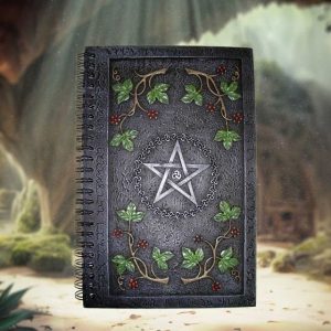 Wiccan Book of Shadows Journal With A Pentagram Resin Cover (24cm)
