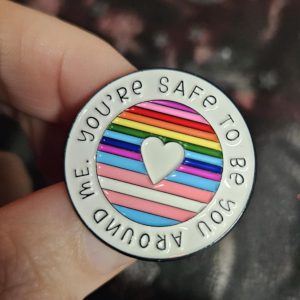 You are safe with me- metal badge (hm)