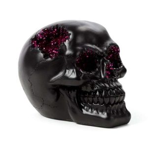 Black Crystal Cave Skull - Red