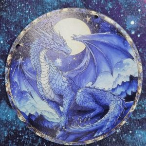 Round window hanger- blue star dragon