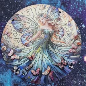 Round window hanger- green fairy
