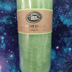 scented candle- coconut lime and verbena- green